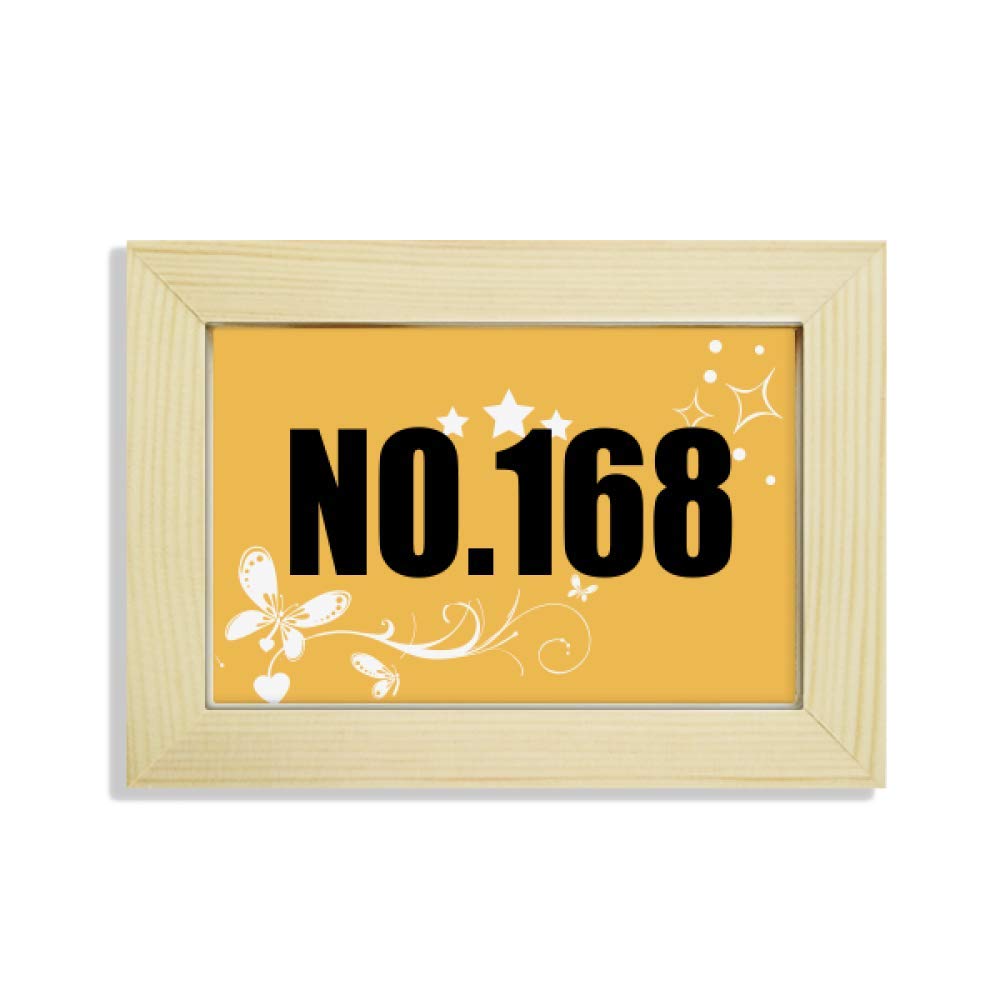 Marco de fotos de madera Suerte No.168 con flores para escritorio y nombre