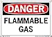 Vestil SI-D-20-A-LB-011 FLAMMABLE GAS Danger Label, Vinyl, 0.011" Overall Size, 10.5" W x 7.5" H