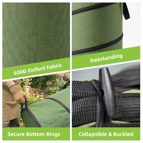 Image of Camping Trash Can, Pop-Up Trash Can /Recycle Bin, Car Garbage Can,Reusable Outdoor Trash Garden Yard Trash Bag Foldable Camping Recycling Bin (Green10gallons)