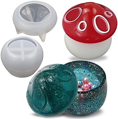 Mushroom Jar Resin Molds, Mushroom Shape Storage Box Silicone Mold for Resin Casting, Silicone Molds for Epoxy Resin, DIY Molds for Jewelry, Container Box, Resin Crafts