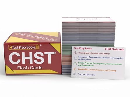 CHST Study Cards: CHST Exam Prep 2026-2027 with Practice Test Questions for the Construction Health and Safety Technician Exam [Full Color Cards]