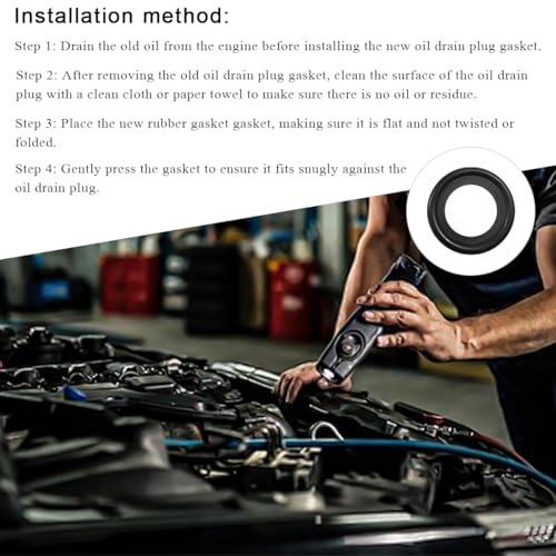 Image of 25 PCS M14 Car Oil Drain Plug Gasket, Rubber Oil Drain Plug Crush Washers Sealing Gasket, Vehicle Engine Oil Seal Washer Replacement for Car Truck SUV, Car Accessories