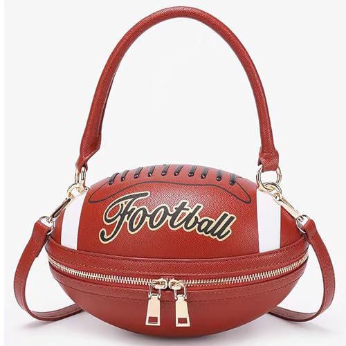 Women Football Shaped Crossbody Shoulder Bag Rugby Clutch Handbag Unique Novelty Football Purse2