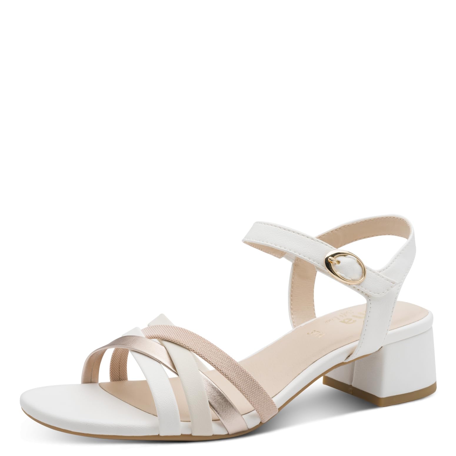 Jana Women's Damen Sandal Heel Vegan Heeled, Wht Rose Comb, 3.5 UK