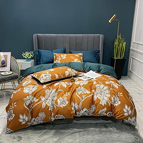 Housse de couette silky soft imprimé tropical grand lit anti-plis