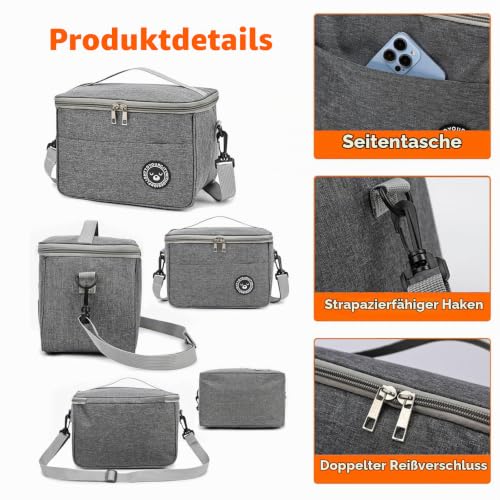 TUXUNQING Kühltasche 7.5L faltbar, Isoliertasche für Picknick, Reisen & Arbeit, Wiederverwendbare Lunchtasche mit Tragegriff… – Ansicht 5