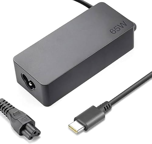 65W USB-C Laptop Charger Replacement – 20V 3.25A Type-C Power Adapter with C5 Cloverleaf AC Power Cord, 100-240V Fast Charging Laptop Charger