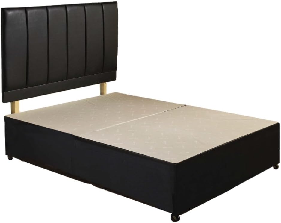 Divan bed base + headboard available in all UK sizes-single, small double, double, king size and super kingsize (Single (3'0)