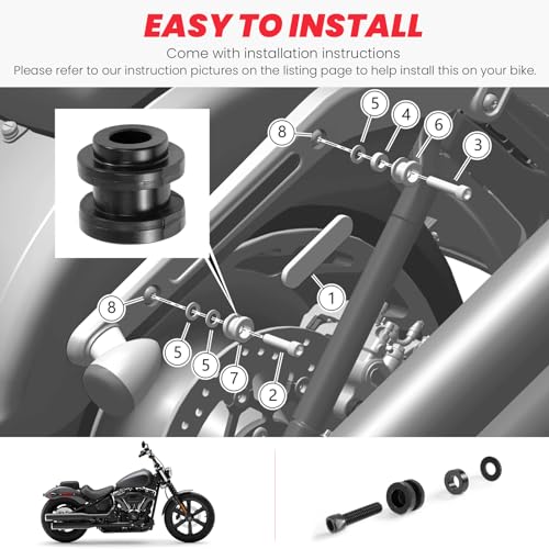 kekykm Softail Holdfast Sissy Bar Docking Hardware Kit For Harley Softail Deluxe Standard Low Rider Street Bob Fat Bob Super Glide 114 FLDE FLHC FLSB FLSL FXBB FXFB FXLR 114 2018-2026 by kekykm - Image 5