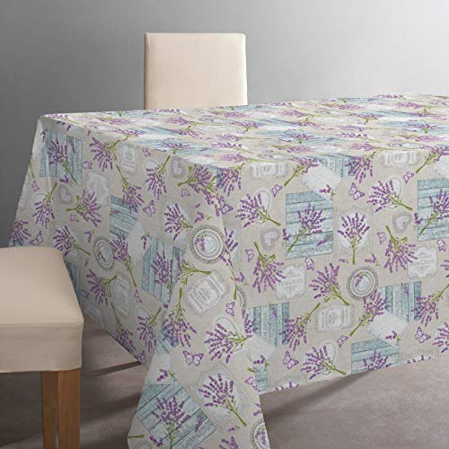 GADETEX Fleckenabweisende Tischdecke (Lavendel, 140 x 300)