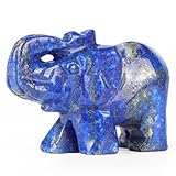 SMQ 2' Small Natural Lapis Lazuli Elephant Statues Home Decor Carved Gemstone Lucky Blue Elephant Stones Crystal Animal Carvings Figurines Ornament Sculpture Crafts，