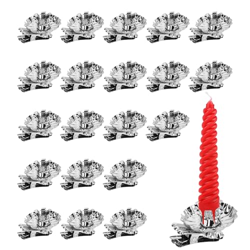 HO2NLE Mini portavelas para árbol de Navidad, portavelas vintage, portavelas cónicos para árbol de Navidad con clip para bodas, cumpleaños, fiestas de decoración (plata)