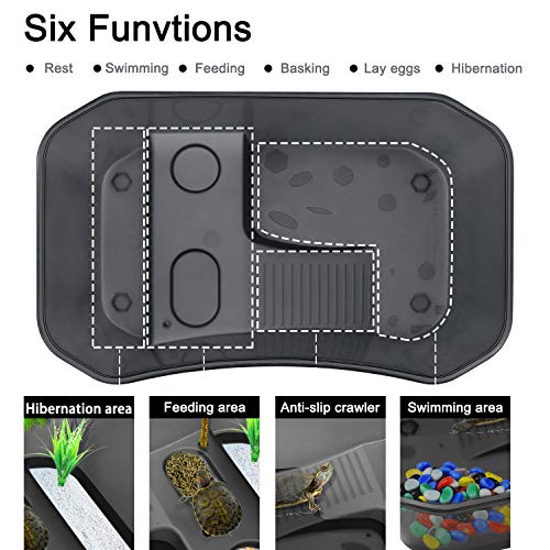 Rypet Turtle Tank Aquarium - Reptile Habitat, Turtle Habitat, Reptile Aquarium Tank for Crayfish Crab (Excluding… - Image 4