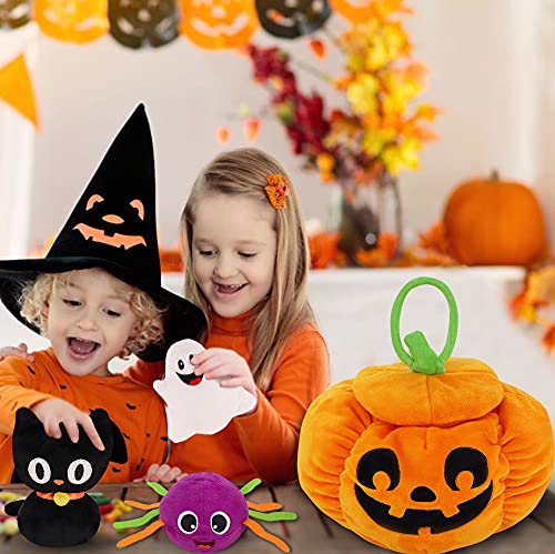 Bunny Chorus My First Halloween Pumpkin Toys Playset, 5Ct Stuffed Pumpkin Plush Cat Spider Ghost Candy Corn For Baby Girls Boys, For Babies #TOP4