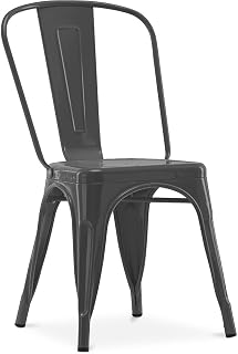 Tolix Style Silla de comedor - Diseño industrial - Acero - Nueva edición - Stylix - Gris oscuro