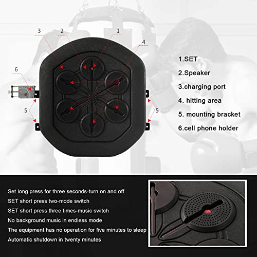 Máquina de treinamento de boxe-almofadas de boxe de música, máquina de boxe montada na parede, máqui