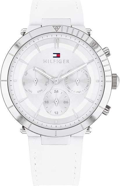 Tommy Hilfiger Mężczyźni Emery Zegarek, Srebrny/Biały, 38 mm
