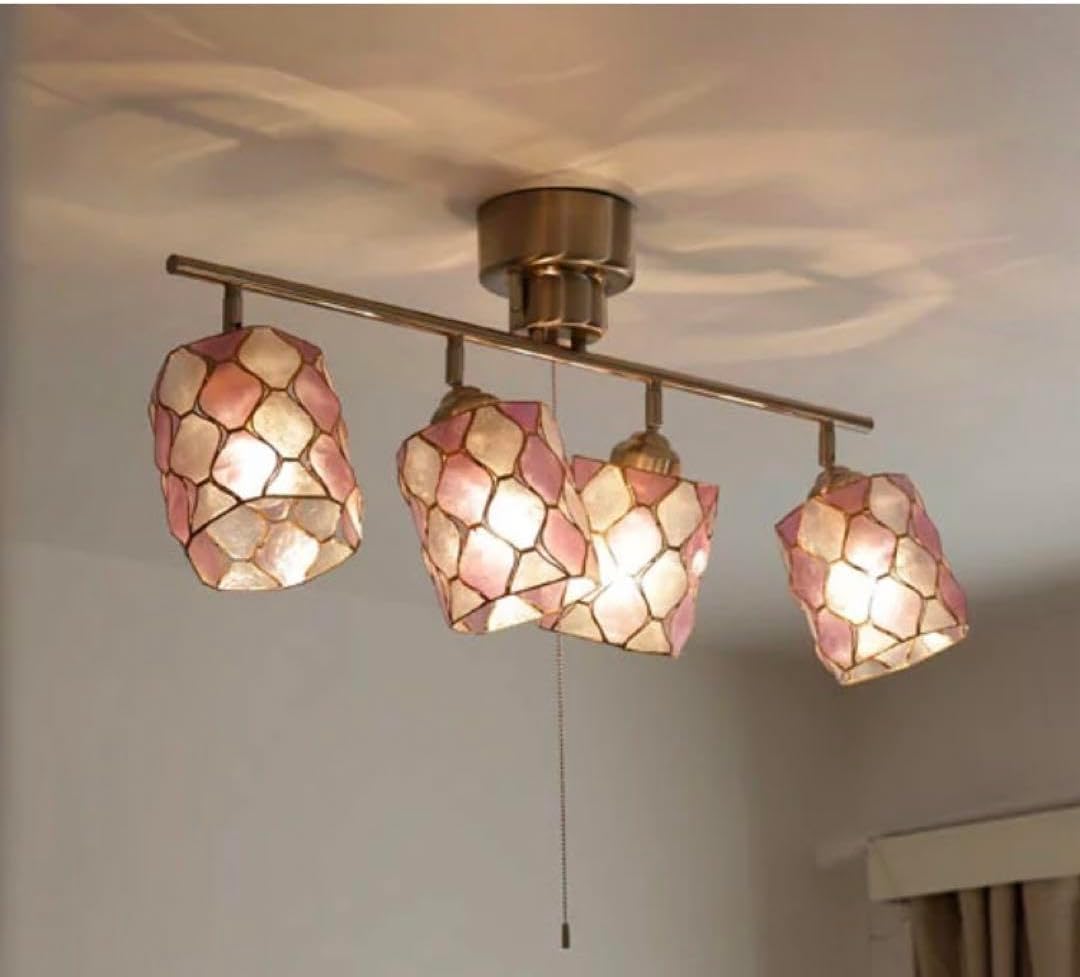 スポットライト❤️カピス貝❤️パープル 4灯 南国 シェルライト スポットライトカピス貝パープル 4灯 南国 シェルライト カピス4灯