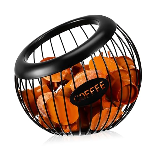 Balacoo Wire Storage Basket for Coffee and Tea Bags Durable Iron Organizer for Countertop Multi Functional Holder for Fruits and Coffee Supplies Stylish Design Easy Access