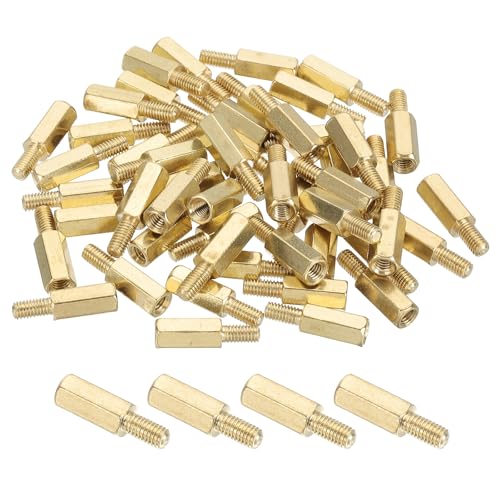 Image of PATIKIL 50 Pcs Male to Female Thread Spacer Screws M3 x 10mm + 6mm Brass Hex Standoff PCB Motherboard Spacer Screw Nut for Drone Quadcopter Computer Electronic Projects Circuit Board