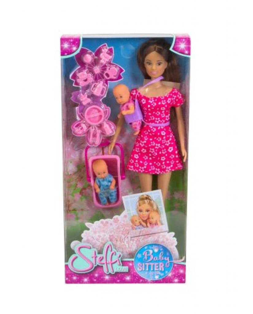 SimbaSteffi Love Babysitter Doll Set, 11-inch Height, Multicolor - Includes Two Baby Dolls, Baby Carrier and Accessories, for Girls, Birthday Gift, Collection