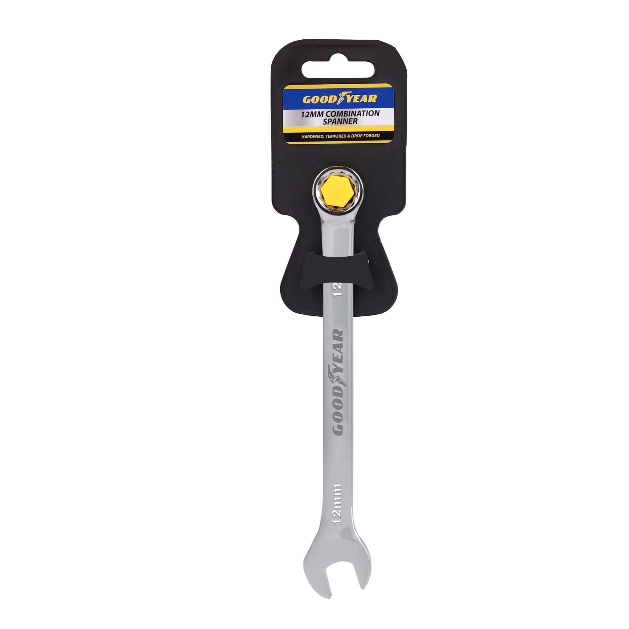 Goodyear 12mm Spanner-Chrome Vanadium Steel| Precision Engineered for Tightening and Loosening Nuts and Bolts| Durable & Corrosion-Resistant Wrench| Essential Hand Tool for Mechanics