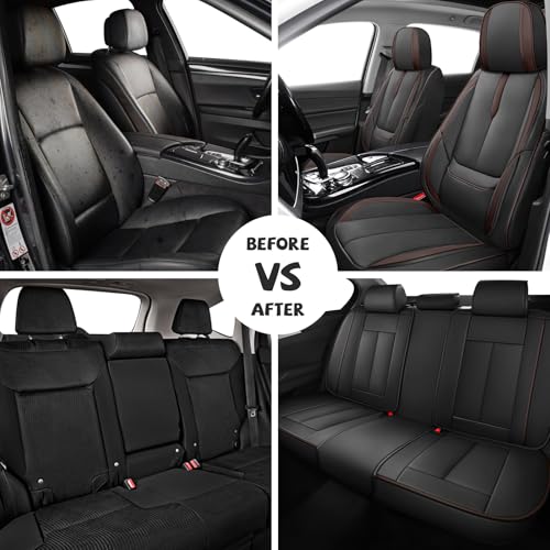 Image of ILMO Seat Covers for Chevy Silverado 1500 2007-2026 (Black&Coffee,Full Set)