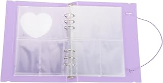 Abaodam Postcard Holder and Ticket Storage Book A5 Size with 20 Four-grid Pages Purple Cover Photo Album for Travel Souvenirs and Certificate Organization