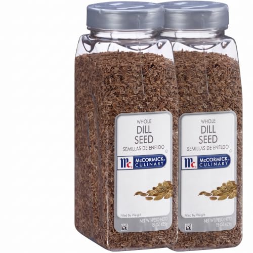 McCormick Culinary Whole Dill Seed, 15 oz - One 15 Ounce Container of Dill Seed Spice, Versatile for Use in Salads, Dressings, Bread, Entrees, Pickling and More (Pack of 2)