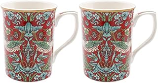 lesser and pavey LP94918 Ceramic Mug | Strawberry Thief design | Set of 2, Multicolor