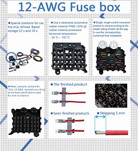 Garfour Electric Fuse Boxes 12-Way Blade Fuse Block 12-Way Fuse Box Holder 30A Per Circuit With Led Indicator Boxes For Automotive Marine Rv Utv Truck With Wiring Terminal … #TOP2