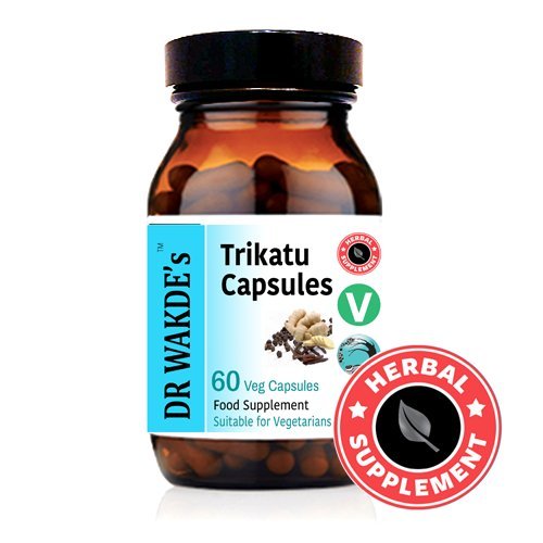 Dr Wakde's Trikatu Capsules (60 Veg Caps, Plant-Based Supplement, Ayurvedic Herb, All Natural, Vegan) #TOP1