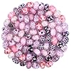 Aipridy Large Hole European Beads, Craft Supplies Kit，Assorted Mixed Color Lampwork Spacer Beads for DIY Bracelet Jewelry Making (100, Pink) #1