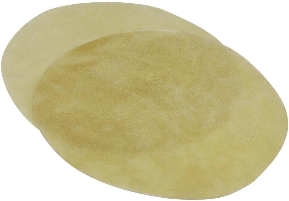 Set of 2 Premium Buffalo Skin Drumhead Drum Covers for Bongo, Conga, African Drums - Long-Lasting, Transparent Sound - 16.54 Inch Diameter - Replacement Parts for Perfect Sound