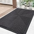 Arotive Front Door Mat, Heavy Duty Outdoor Indoor Mat, Non-Slip Doormat for Home Entrance, Low Profile, Easy Clean, Dirt Trapper Entryway Floor Mats for Outside, Garages and Patios, 29.5x17, Grey