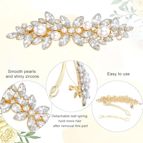 Pinzas de Pelo con Rhinestone Plateadas Nogeqi 4 Pzs miniatura 5
