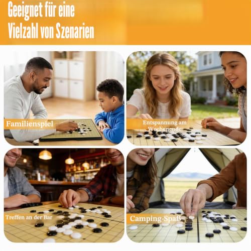 Luoyer Go Spielset Magnetisch Zusammenklappbares Brettspiel Tragbares traditionelles chinesisches Weiqi Set mit magnetischen Steinen für Erwachsene Reise Gomoku (Klein 28 cm)