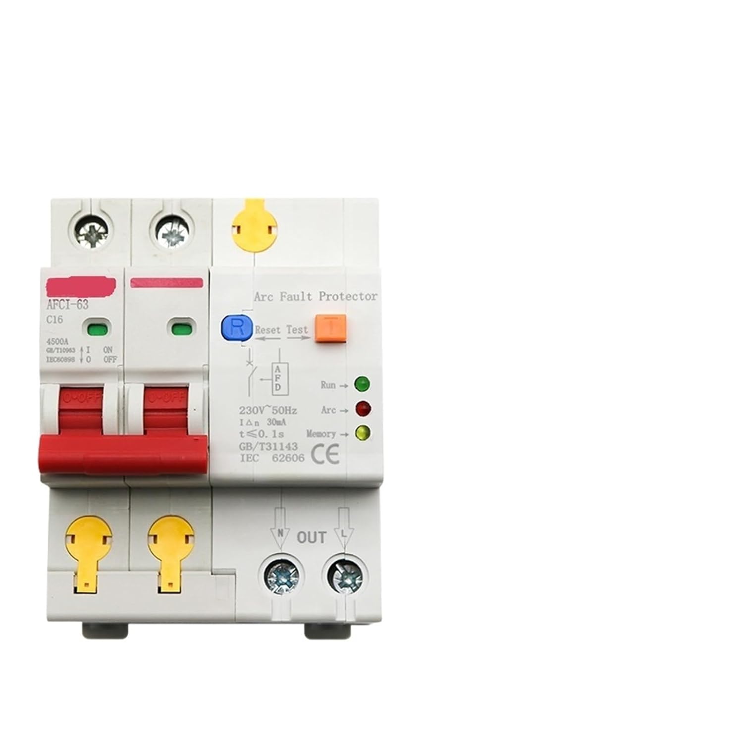 1PCS 220V 2P AFDD AFCI Arc Fault Protector Detector Circuit Breaker Interrupt Overload Leakage Short Circuit Voltage Protection (Size : 2P-23, Color : 50A)