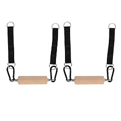 Wooden Pull Up Climbing Hold Grips Strength Trainer Exerciser for Adults Beech Wood with 304 Stainless Steel Hooks