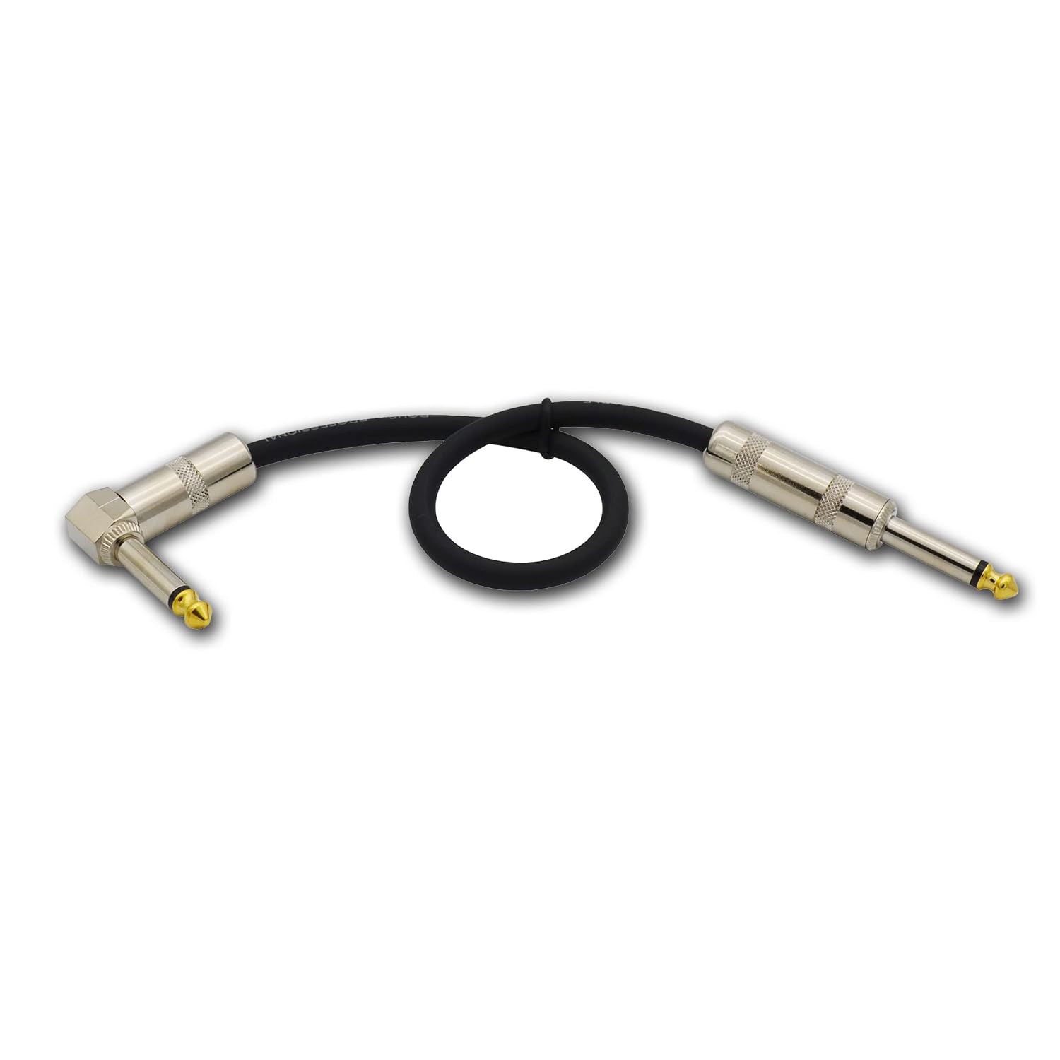 SbE-rsyun 1 ft Right Angle to Straight 1/4" Plug for Guitar Instrument Patch Cable Cord Pack of 3
