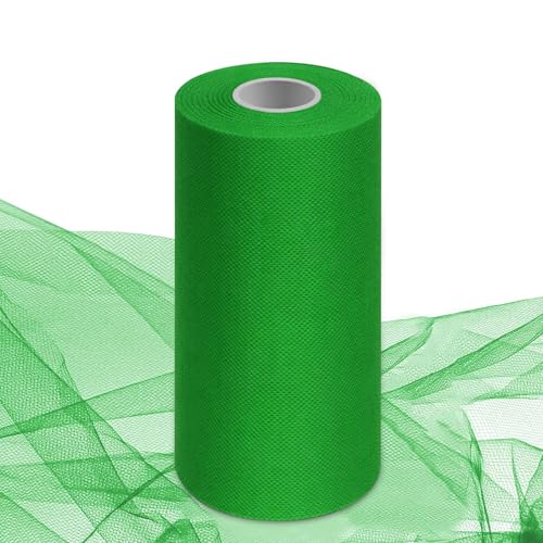Rouleau de tulle - 30 cm x 92 m - Rouleau de tulle - Pour mariage, fête, tutu, jupe, banquet, vêtements, bricolage, décoration, bricolage, couture - Vert