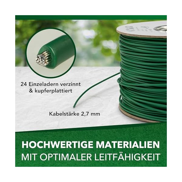 Genisys Mähroboter Kabel Begrenzung Draht - kompatibel mit Gardena Rasenroboter sileno - HQ - verbessertes Modell 2023 - auf der Kabelrolle - Ø2,7mm – Bild 4