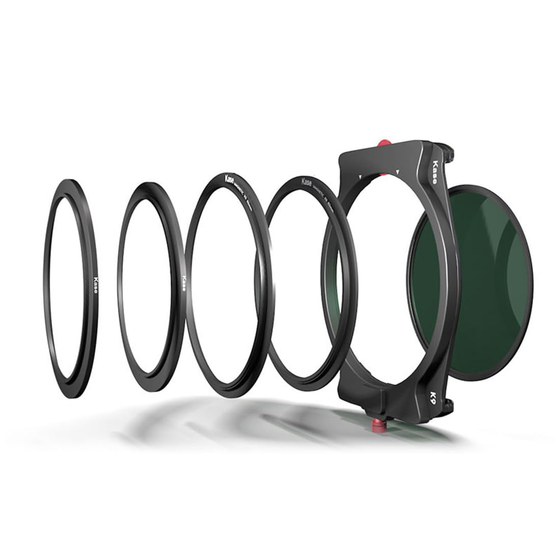Kase K9 100 mm kit de soporte de filtro de metal cuadrado con filtro CPL magnético de 90 mm y anillo adaptador 67/72-82, anillo adaptador de soporte de 77/82 mm
