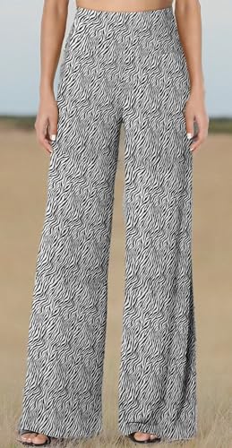 JZC Women's Palazzo Lounge Pants Stretchy Wide Leg Casual Pants Comfy High Waist Flowy Pants S-3XL