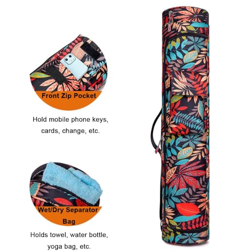 Yoga Mat Carrier with Pockets, Portable Exercise Bag - Bottle Pocket & Wet Compartment - For Women & Men - Image 3