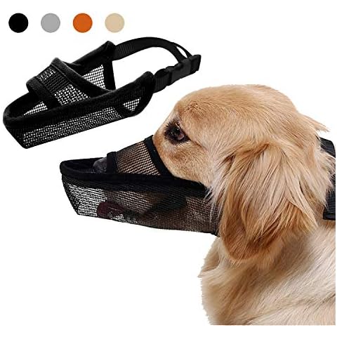 TANDD Dog Muzzle Soft Nylon Muzzle, Adjustable Breathable Mesh Dog Muzzle for Anti-Biting Anti-Barking Licking Cover