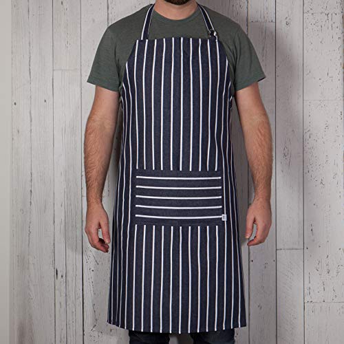 Now Designs Oversized Mighty Apron, Butcher Stripe Blue W38 X L38 Inches #TOP5