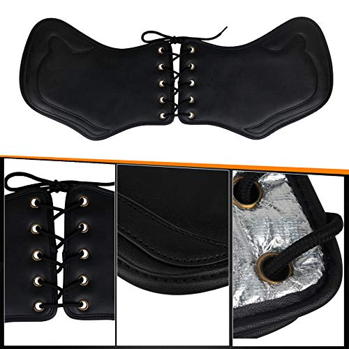 Nthreeauto Motorcycle Side Saddle Leather Heat Shield Deflector Universal Compatible With Harley Dyna Sportster Iron 883 Road Glide Softail Honda Kawasaki Yamaha Suzuki #TOP3