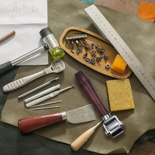 Miniatura 7 de Herramienta De Rodillo De Cuero, Rodillo De Papel Tapiz Acero Inoxidable, Rodillo De Súper Presión Con Mango De Antideslizante Para Pegamento De Cuero 26 Mm
