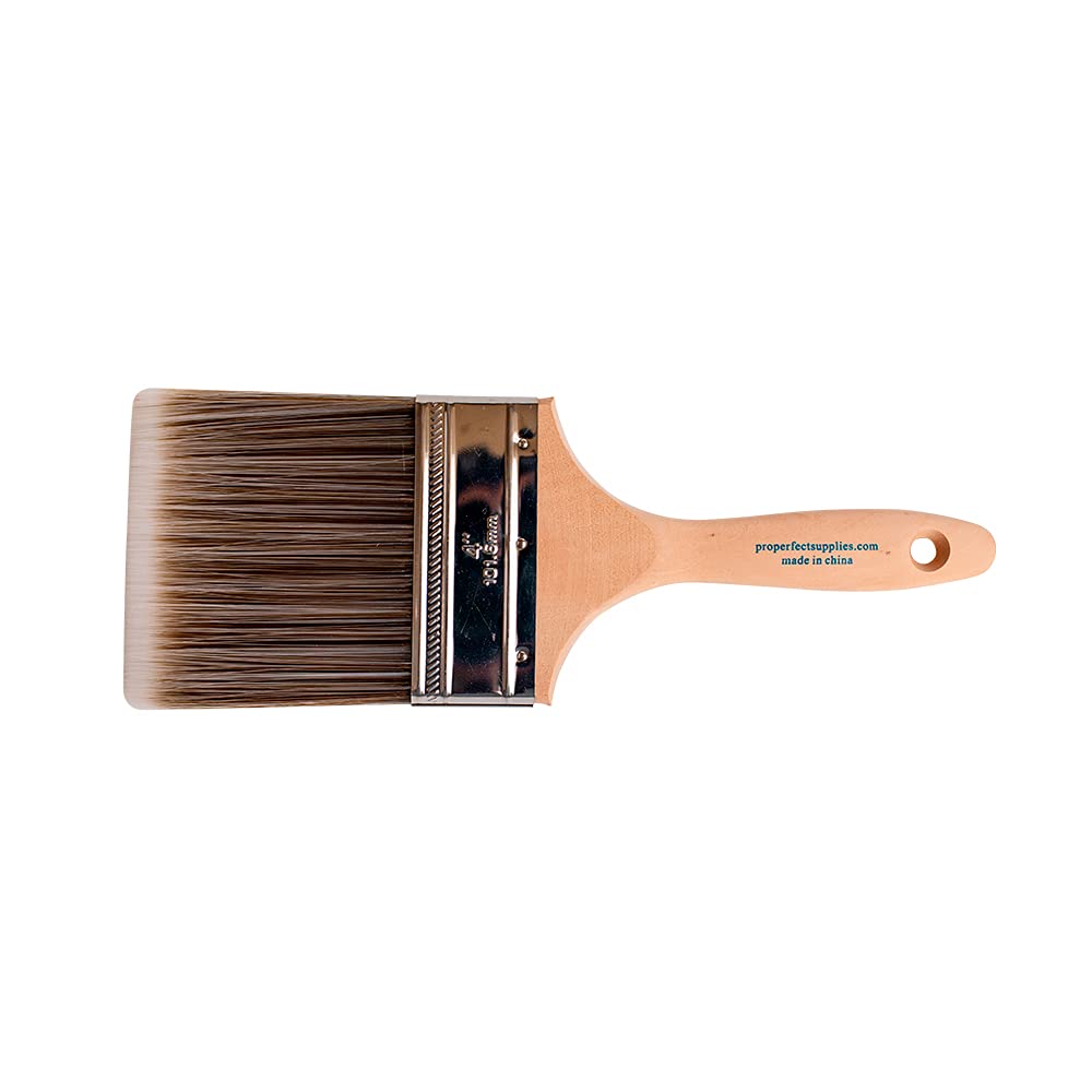 Vermeer Pinceles de pintura – Paquete de 12 – Pinceles planos de 4 pulgadas para todas las pinturas y manchas de látex y óleo, mejoras para el hogar, uso interior y exterior